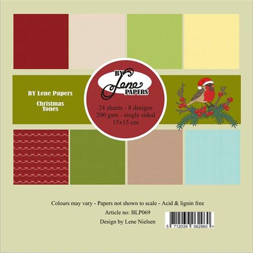 By Lene Christmas tones 24 ark 15x15cm 200g